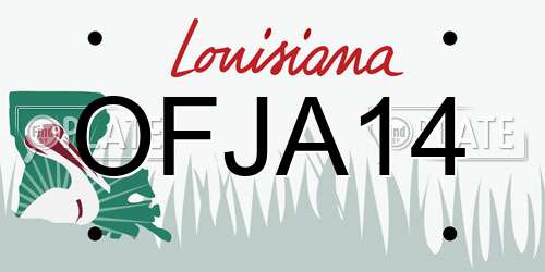 OFJA14 Louisiana License Plate