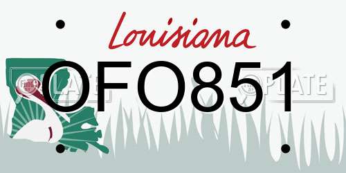 OFO851 Louisiana License Plate