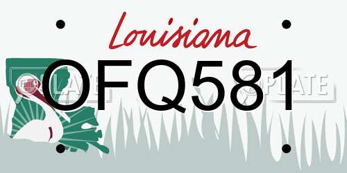 OFQ581 Louisiana License Plate