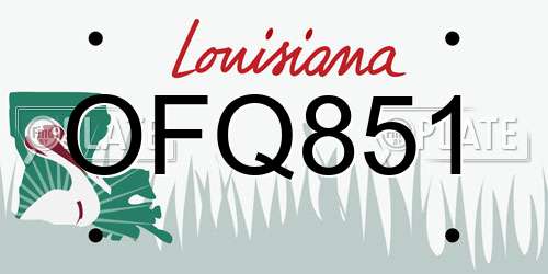 OFQ851 Louisiana License Plate