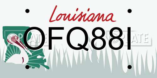 OFQ88I Louisiana License Plate