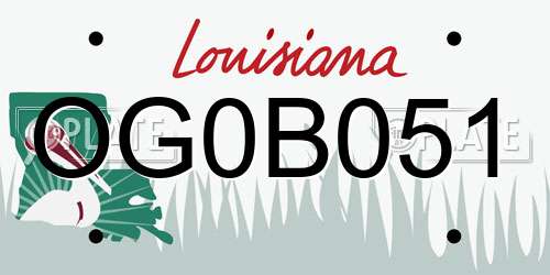OG0B051 Louisiana License Plate