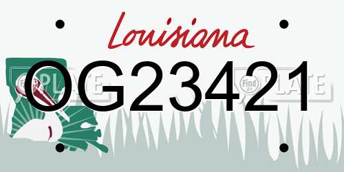 OG23421 Louisiana License Plate