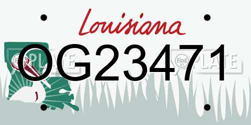 OG23471 Louisiana License Plate