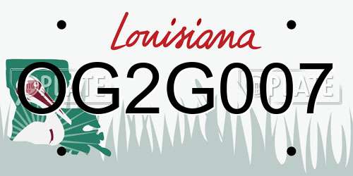 OG2G007 Louisiana License Plate