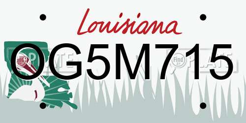 OG5M715 Louisiana License Plate