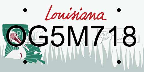OG5M718 Louisiana License Plate