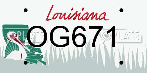 OG671 Louisiana License Plate