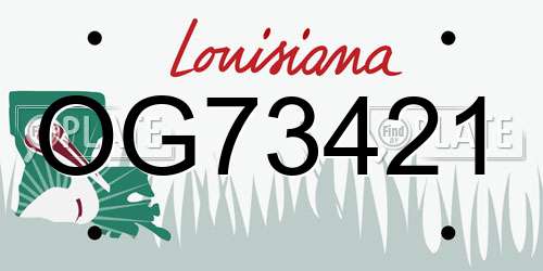 OG73421 Louisiana License Plate
