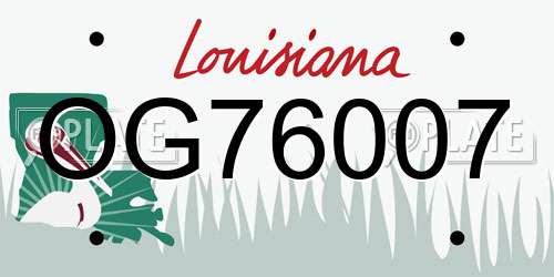 OG76007 Louisiana License Plate