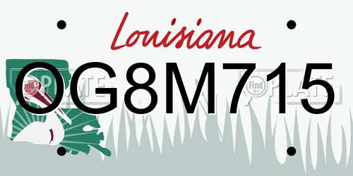 OG8M715 Louisiana License Plate
