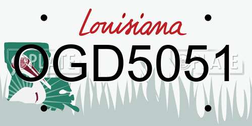 OGD5051 Louisiana License Plate