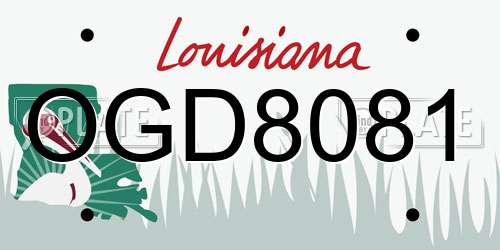 OGD8081 Louisiana License Plate