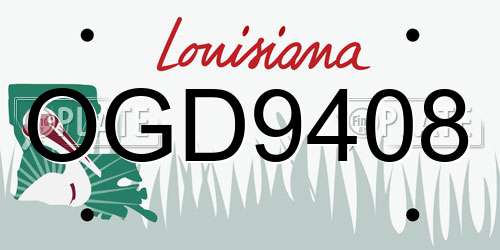 OGD9408 Louisiana License Plate
