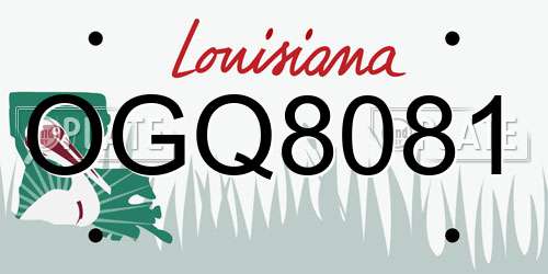 OGQ8081 Louisiana License Plate