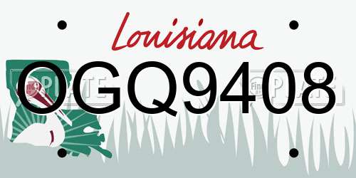 OGQ9408 Louisiana License Plate