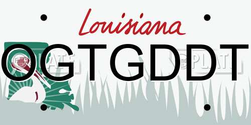 OGTGDDT Louisiana License Plate