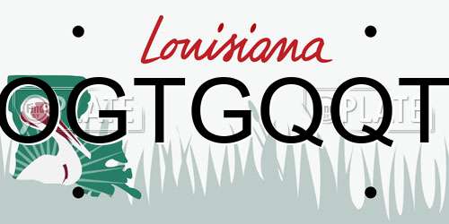 OGTGQQT Louisiana License Plate