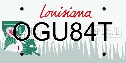 OGU84T Louisiana License Plate