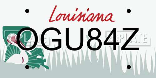 OGU84Z Louisiana License Plate