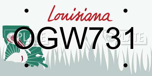 OGW731 Louisiana License Plate