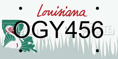 OGY456 Louisiana License Plate