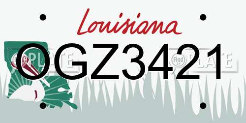 OGZ3421 Louisiana License Plate