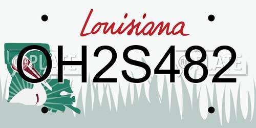 OH2S482 Louisiana License Plate