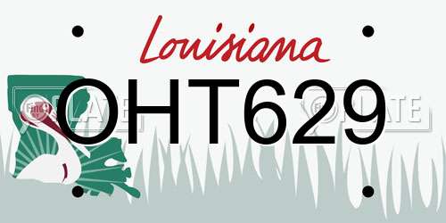 OHT629 Louisiana License Plate