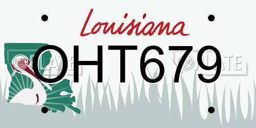 OHT679 Louisiana License Plate