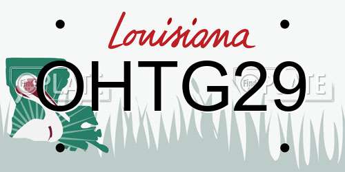 OHTG29 Louisiana License Plate