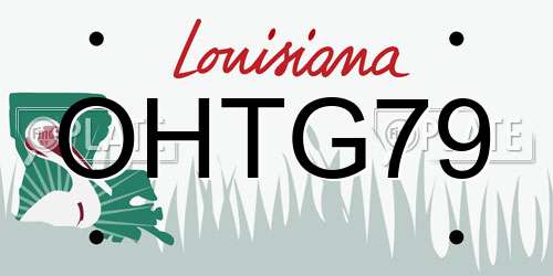 OHTG79 Louisiana License Plate