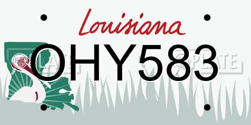 OHY583 Louisiana License Plate