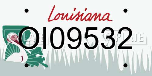 OI09532 Louisiana License Plate