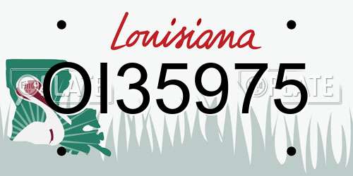 OI35975 Louisiana License Plate