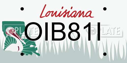 OIB81I Louisiana License Plate