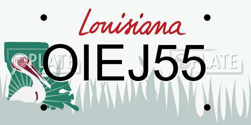OIEJ55 Louisiana License Plate