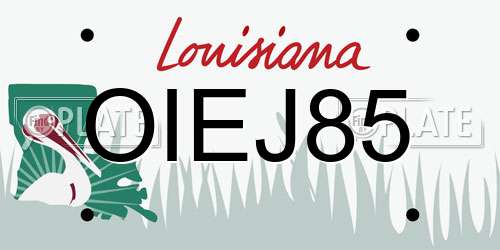 OIEJ85 Louisiana License Plate