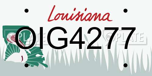 OIG4277 Louisiana License Plate