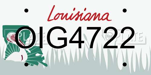 OIG4722 Louisiana License Plate