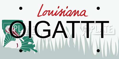 OIGATTT Louisiana License Plate