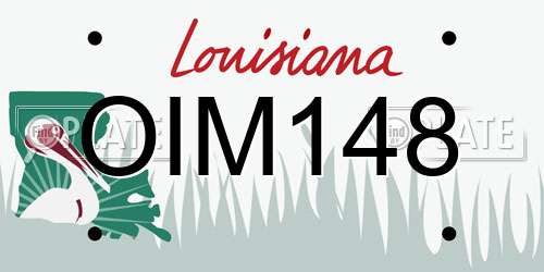 OIM148 Louisiana License Plate