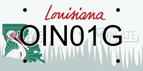 OIN01G Louisiana License Plate