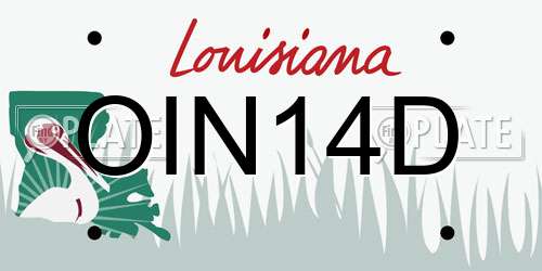 OIN14D Louisiana License Plate