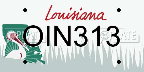 OIN313 Louisiana License Plate