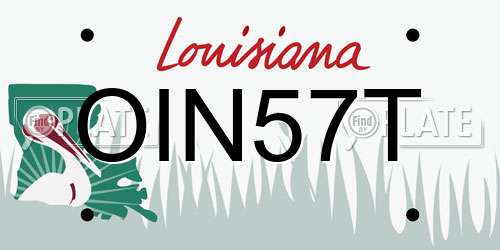 OIN57T Louisiana License Plate