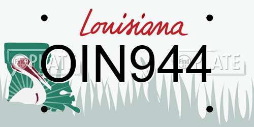 OIN944 Louisiana License Plate