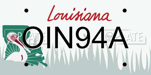 OIN94A Louisiana License Plate