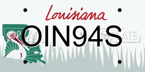 OIN94S Louisiana License Plate