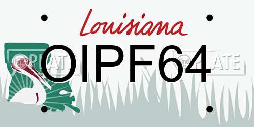 OIPF64 Louisiana License Plate